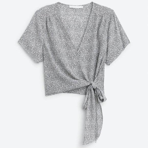 LUSH Ranya Wrap Cropped Blouse Women's Small - Picture 1 of 8